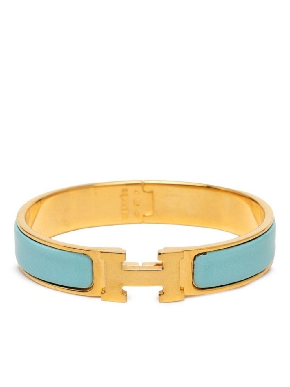 Hermes Click PM Bracelet Gold Blue Plated Enamel